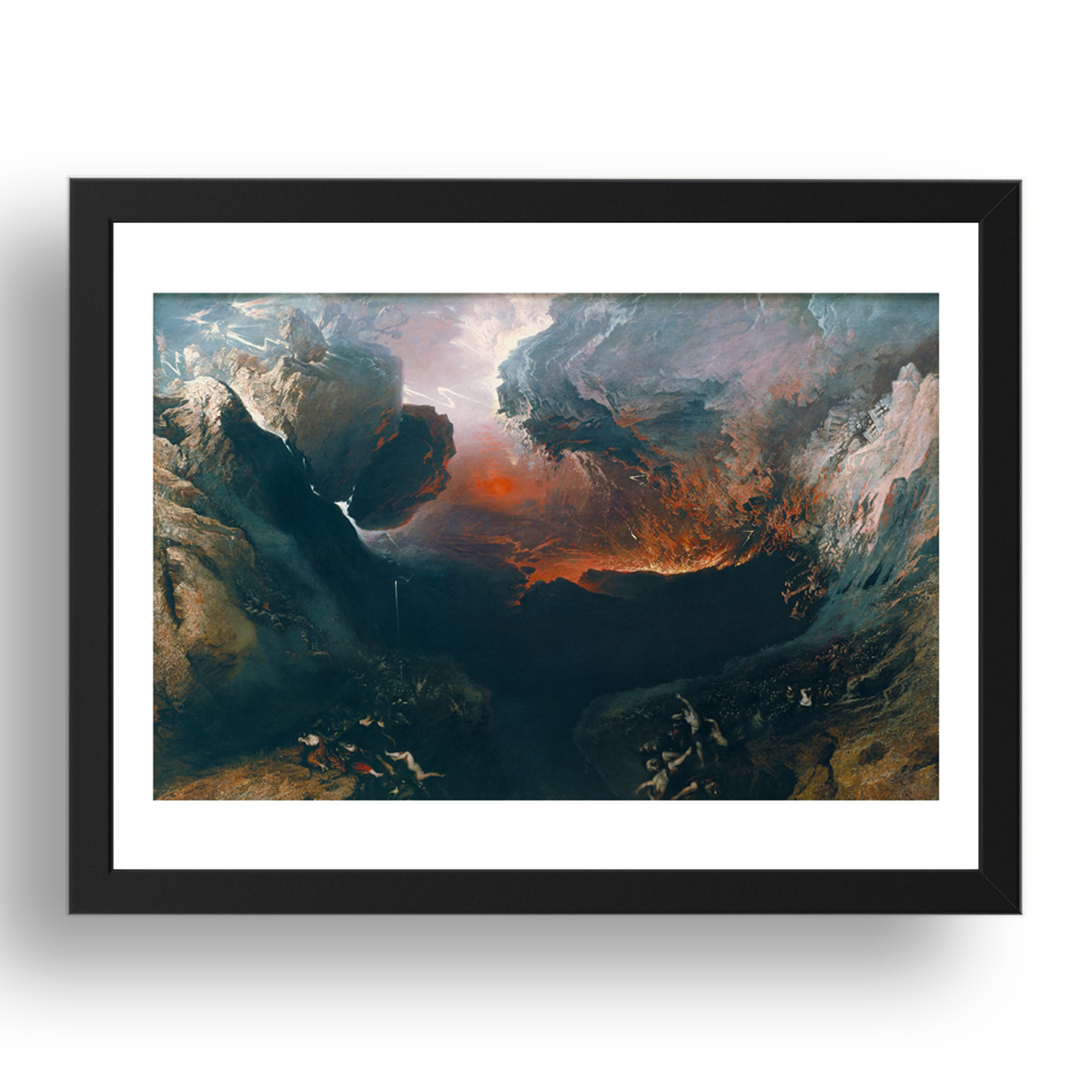 John Martin - The Great Day Of His Wrath [1853], A3 (17x13") Black Frame - Picture 1 of 1